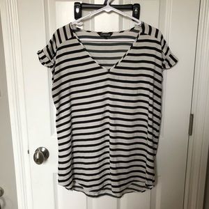 Express V Neck Stripe Blouse sz L